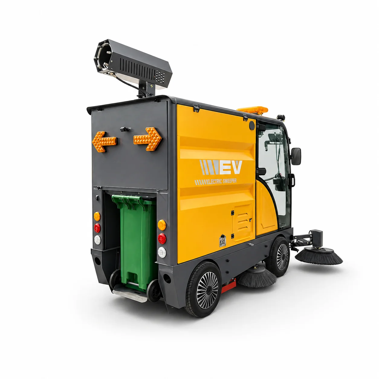 Zoyon ZY-X7 Full Enclosed Ride-On Road Sweeper Telescopic 1500-2450mm Dual Fan Rear Bin Design