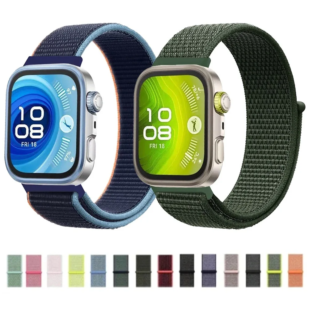حزام نايلون لساعة Huawei Watch Fit 3/4/4pro سوار معصم ناعم قابل للاستبدال لساعة Huawei Watch Fit 4 Pro الرياضية المريحة
