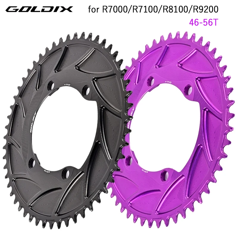 

Звездочка GOLDIX 110BCD для шоссейного велосипеда 46 48 50T 52T 54T 56T Велосипедная звездочка для звездочки Shimano R7000 R8000 R9200 12 11 10 9 8 S