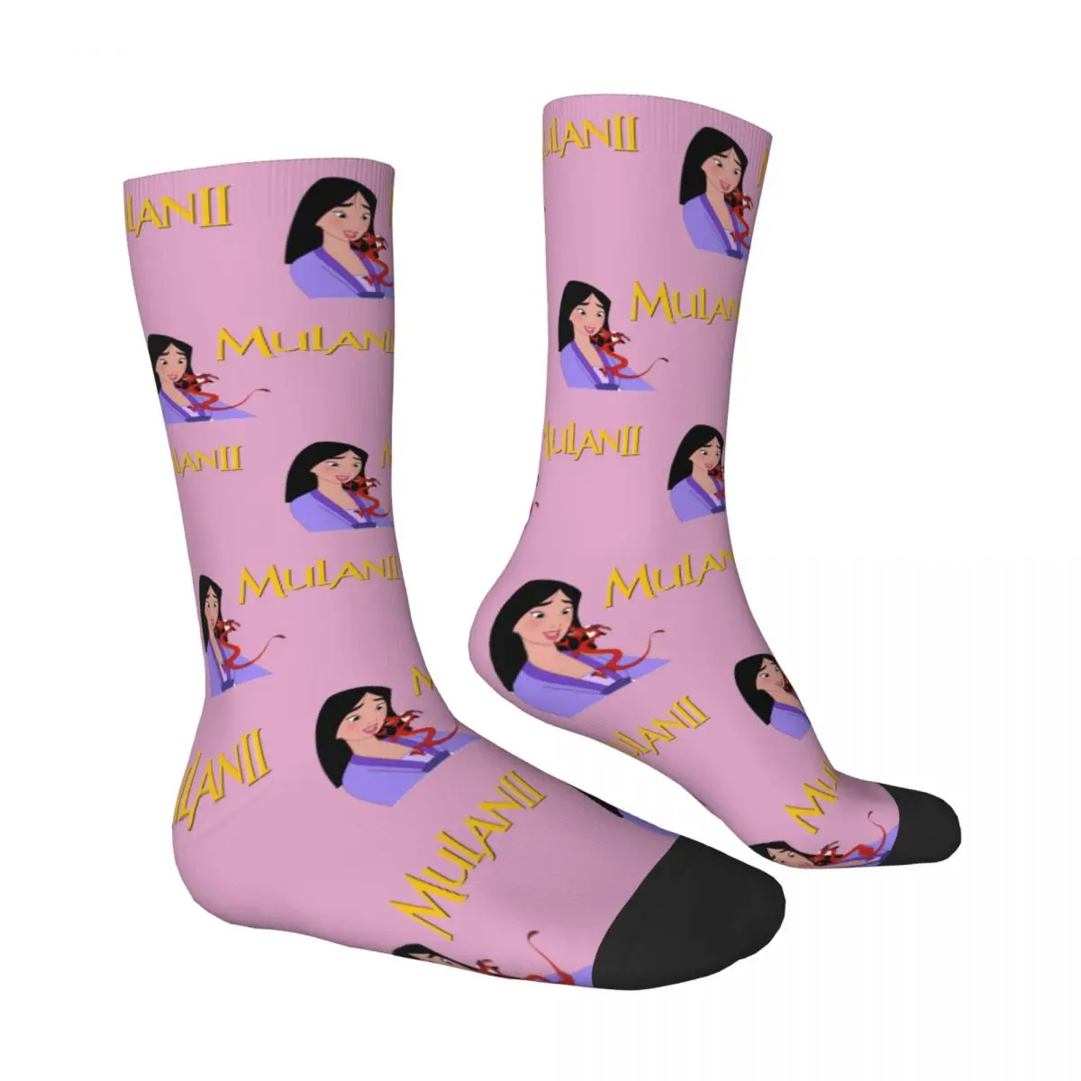 Calcetines Mulan, medias de moda de Anime, calcetines antideslizantes de otoño para parejas, calcetines suaves y transpirables personalizados para exteriores