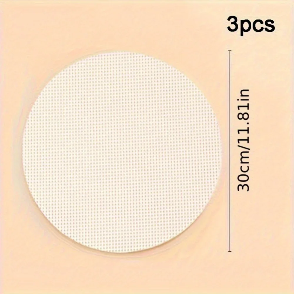 3pcs/set Reusable Silicone Non-Stick Steamer Liners, Round Steaming Mat for Bamboo Steamer Cooking, Heat Resistant Kitchen