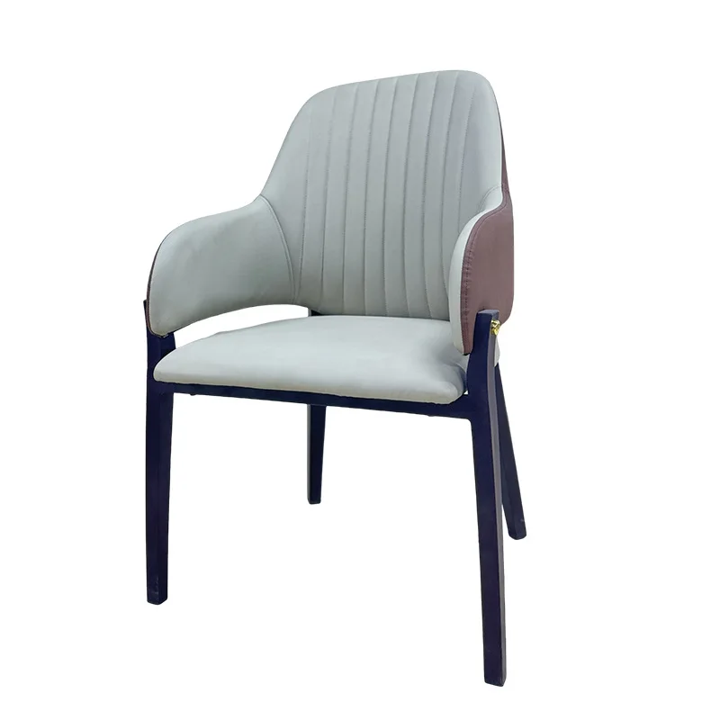 

Nordic light luxury dining chair backrest chair home living room minimalist stool restaurant hotel coffee wrought iron dining