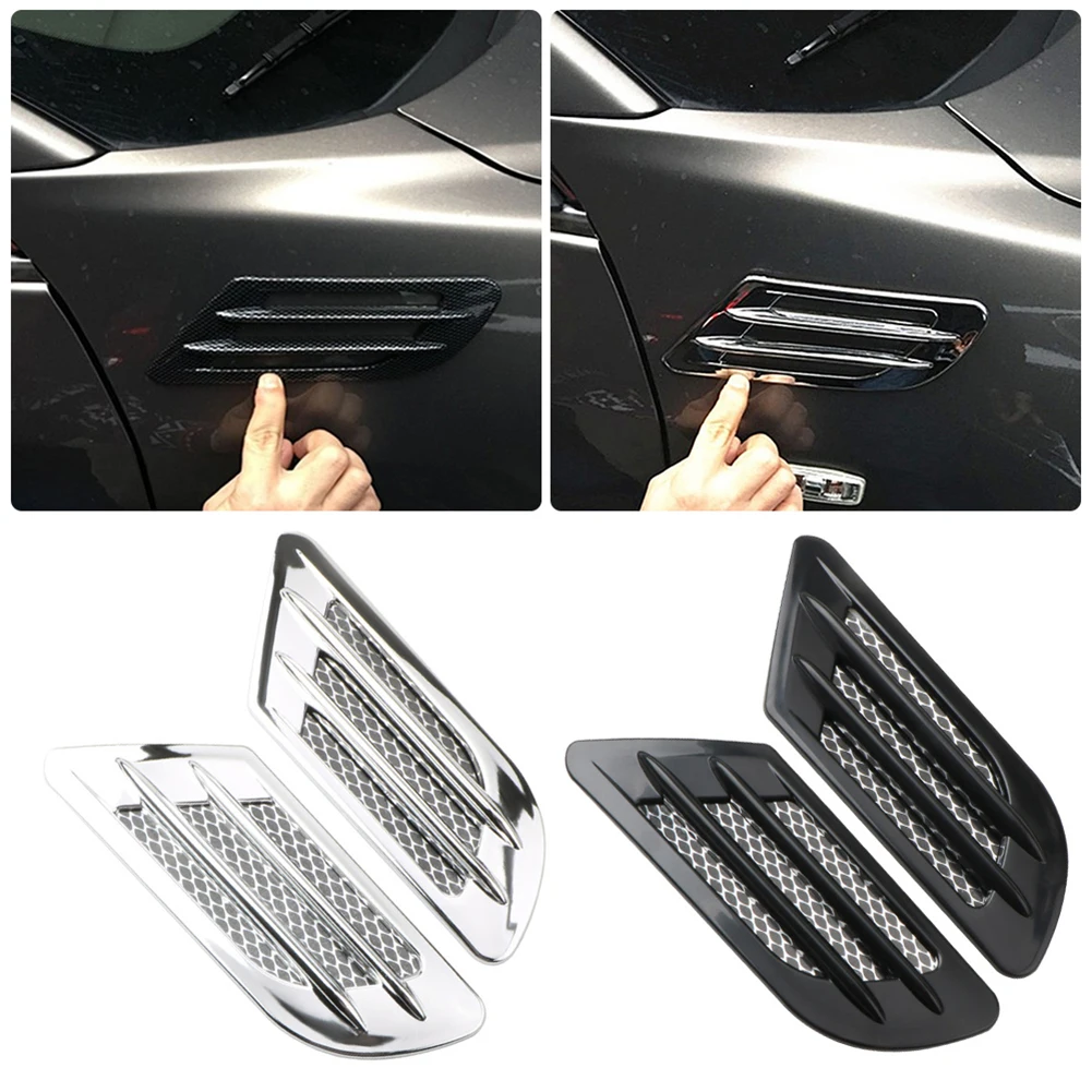 2Pcs Car Side Air Flow Vent for Fender Hole Cover Intake Grille Duct Decoration ABS Plastic Sticker Car Accessories Exterior