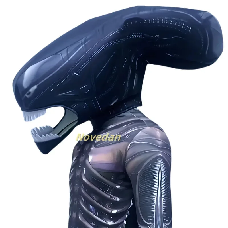 ليلي 123Alien Xenomorph زي الاطفال الكبار الخيال العلمي فيلم رومولوس قناع رأس دعوى مخيف الفضاء الوحش الزي لجميع القديسين تأثيري