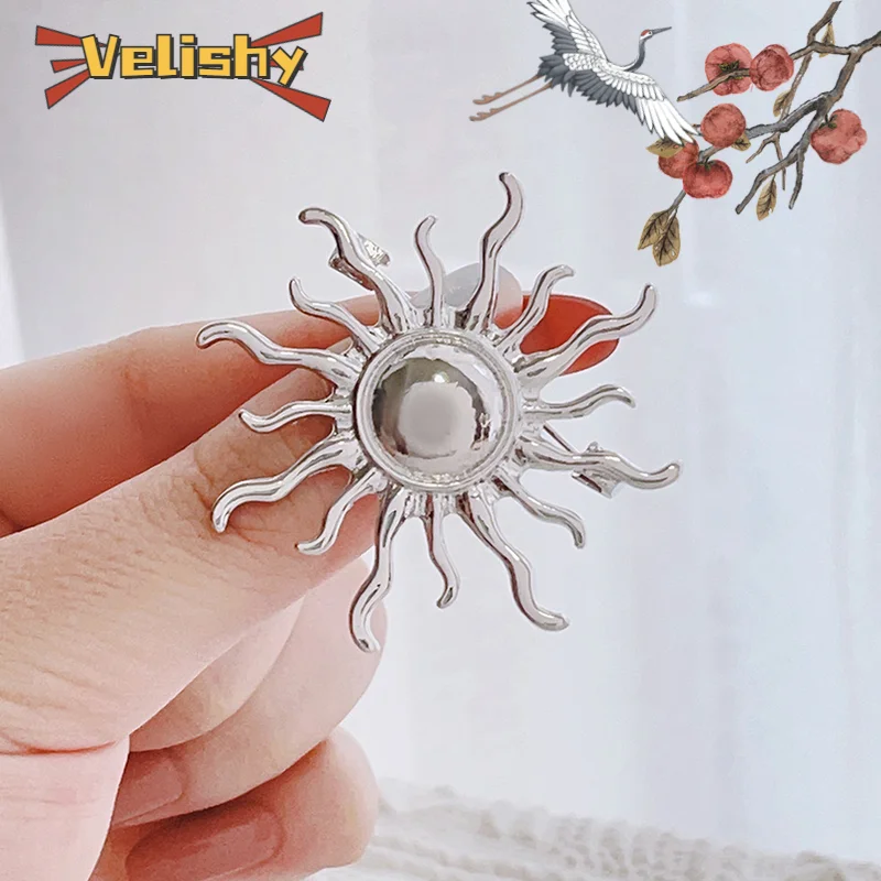 

Модная простая золотая брошь «Бог Солнца» для женщин и мужчин, значок на пиджак, винтажная брошь с кристаллами, украшение, аксессуар, подарок