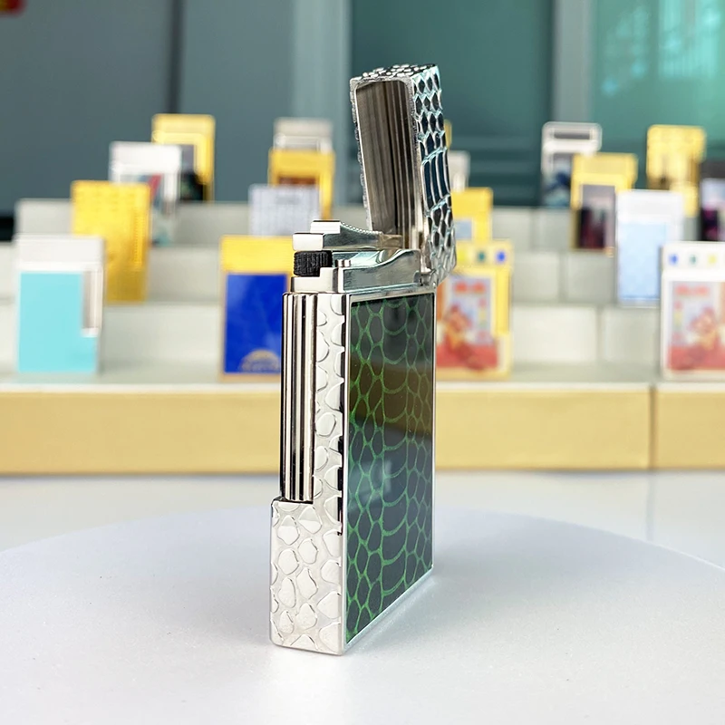 Luxury Commemorative Butane Lighter Single & Double Flame Flat Tone Natural Paint Smoker L2 Series 19034