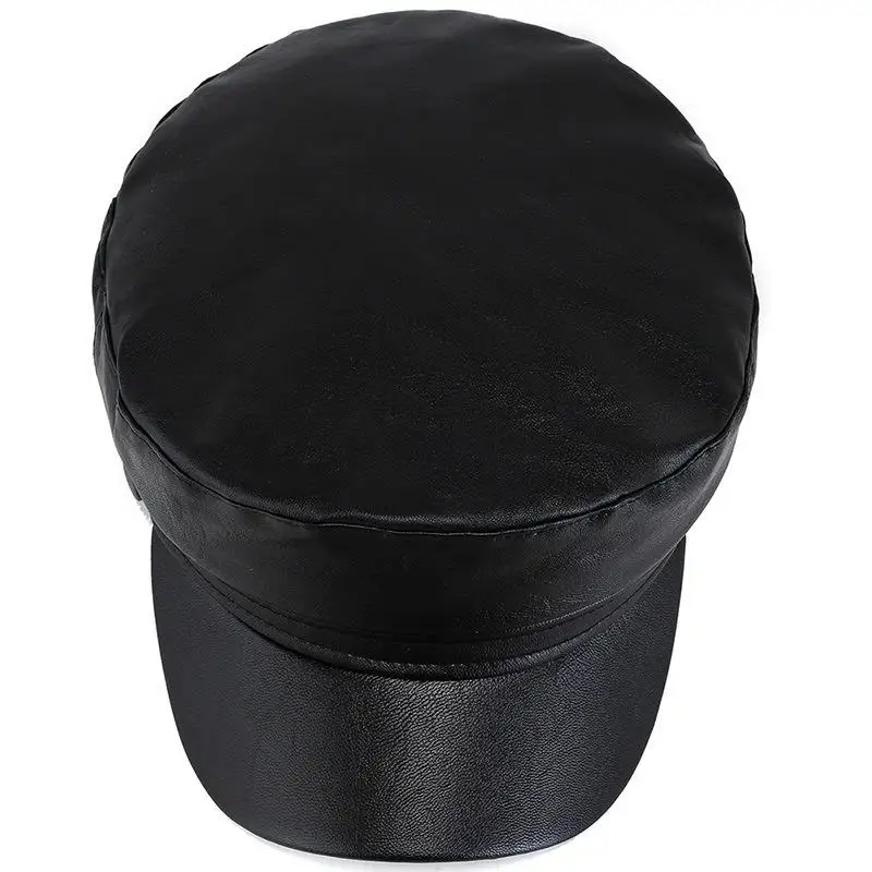 Autumn winter fashion ladies beret PU leather beret hat painter hats outdoor leisure Flat top military caps Spring Casual Berets