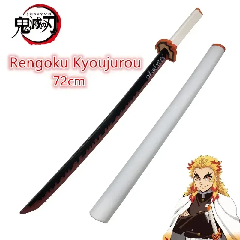 Demon Slayer Katana Original Anime Assembled Sword Cosplay Weapon Orange Rengoku Kyoujurou Kyoujurou Tanjirou Swords 72cm