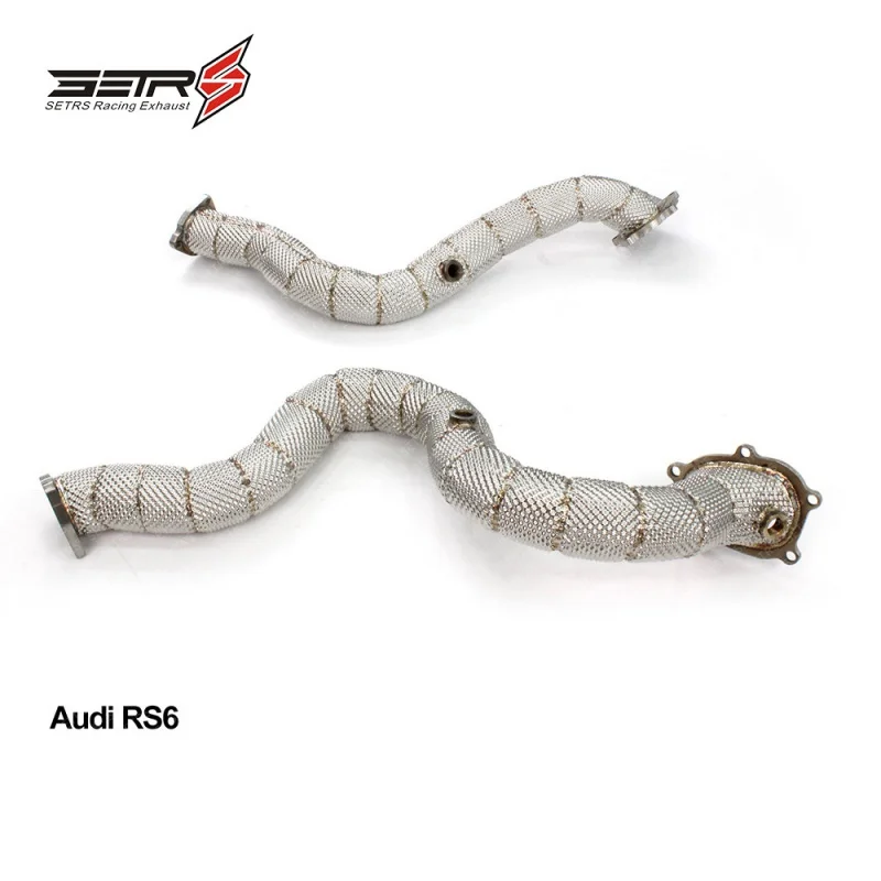 Head Section High flow Pipes Exhaust Pipes branch downpipe Exhaust Pipe with catalyst for Audi RS6 RS7