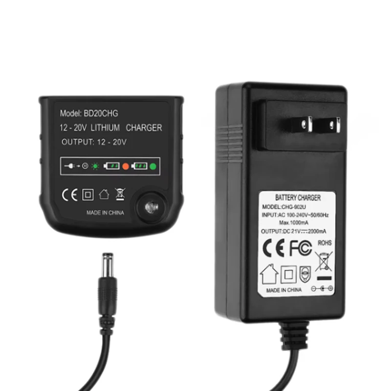 블랙 앤 데커용 충전기 시리즈 리튬 이온 충전식 배터리 교체, 전동 공구, LBXR20, LB20, 12V, 14.4V, 18V, 20V