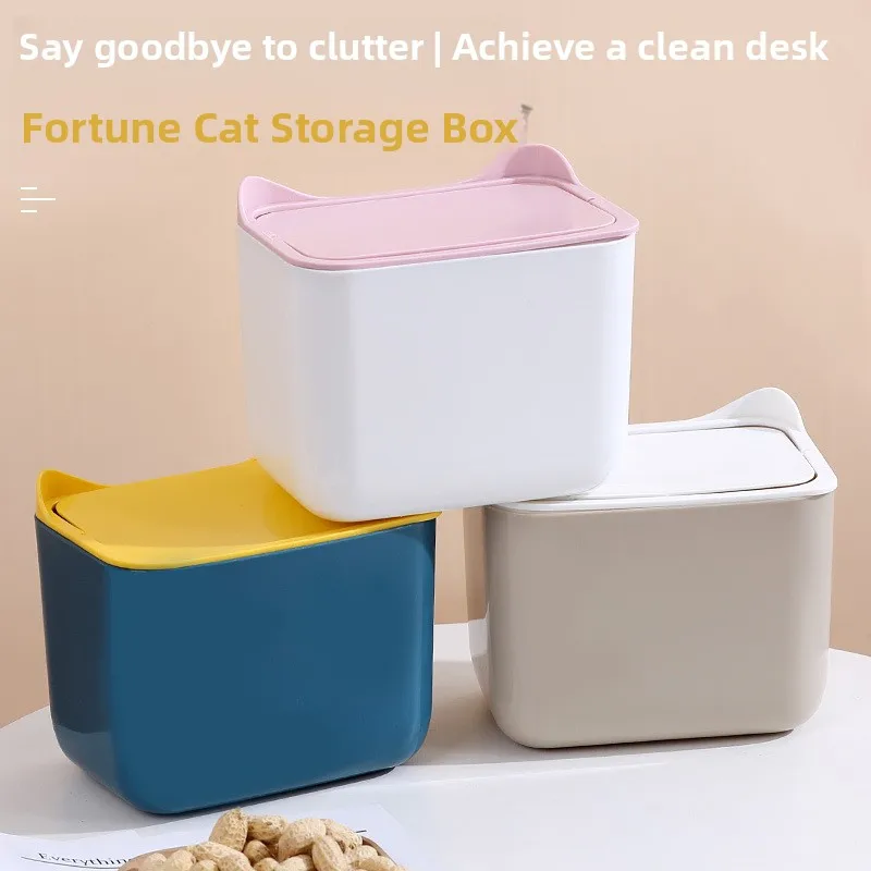

Desktop Wastebasket Office Desk Organizer Student Study Trash Can Storage Bin Household Garbage Bin Classification Trash...