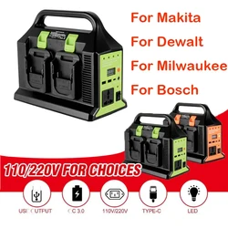 Inverter a doppia onda sinusoidale 300 w4 per batteria Makita/Milwaukee/Dewalt da 18v a AC 110V/220V convertitore USB Tpye-C Power Bank con luce