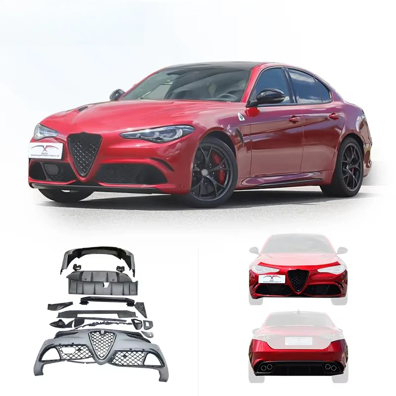 

Suitable for Alfa Romeo GIULIA Front/Rear Bumper 2016-2024 QV Version Four Leaf Clover Car Bumper Modification Body Kit