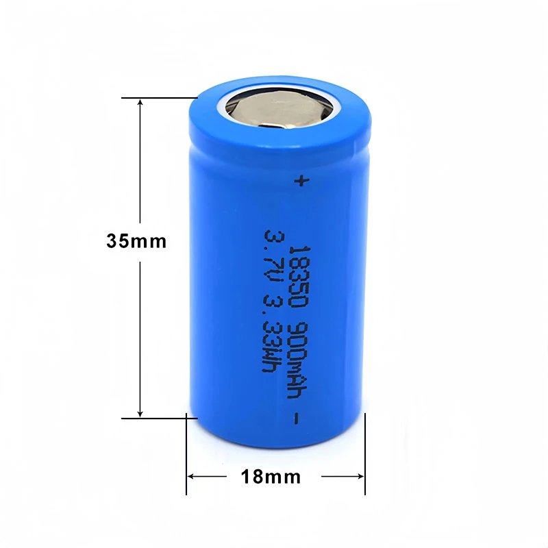 18350 Rechargeable Battery 3.7V 900mah Flat Top Lithium Large Capacity Battery for LED Flashlight Torch Headlamp Mini Fans etc view 6