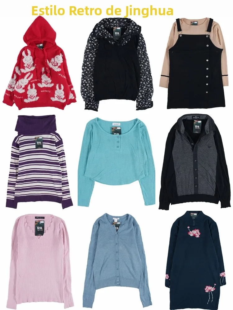 

Vintage Loose Fit Color Block Pattern Fair Isle Wool Sweater Unisex Autumn Winter Fashion Retro Japanese Style round Neck...