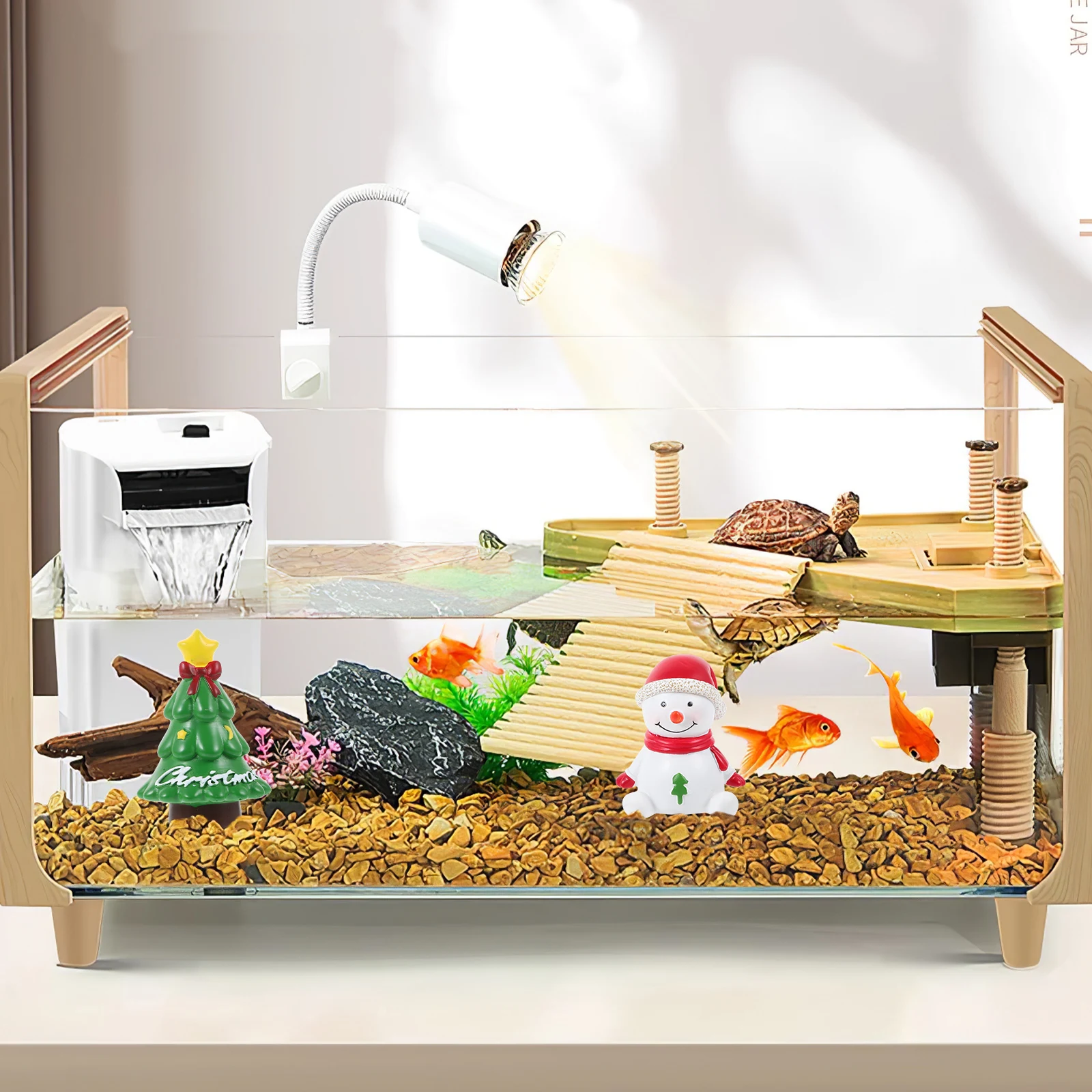 

3Pcs Christmas Micro Landscape Ornaments Resin Xmas Aquarium Decor Santa Tree Snowman Fish Tank Resin Craft Miniature Holiday