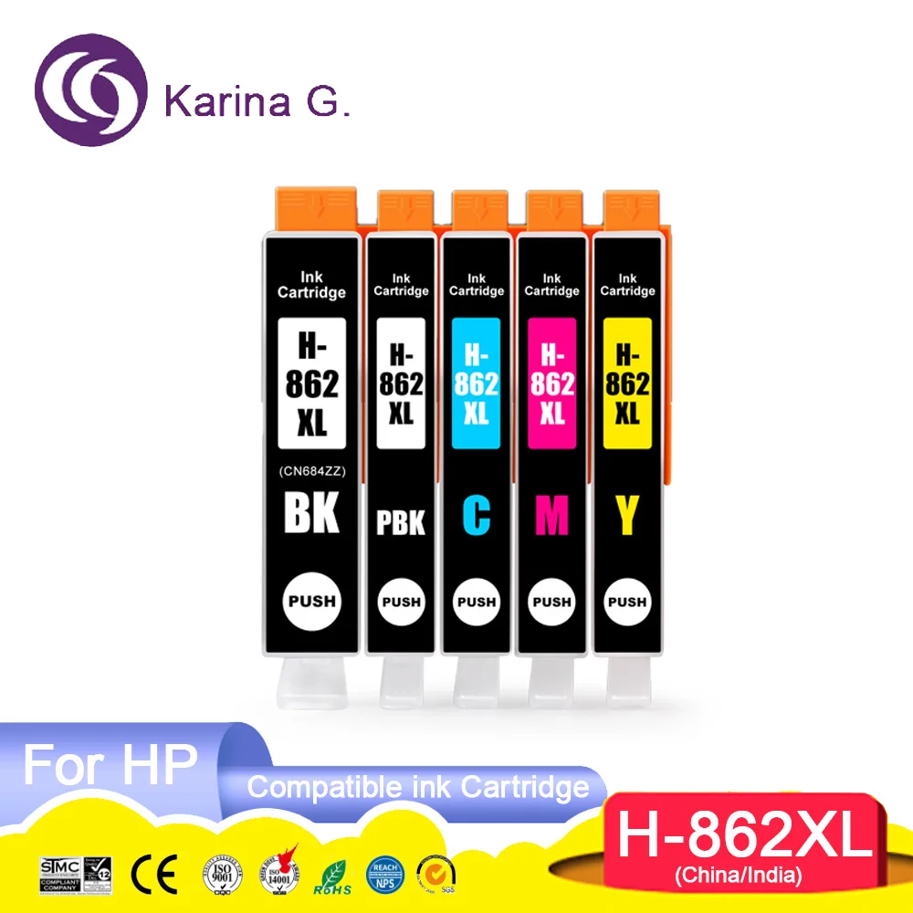 CN 862 XL 862XL Premium Compatible InkJet Ink Cartridge for HP862 For HP862XL for HP Photosmart B110A B210A C6380/C6388 Printer