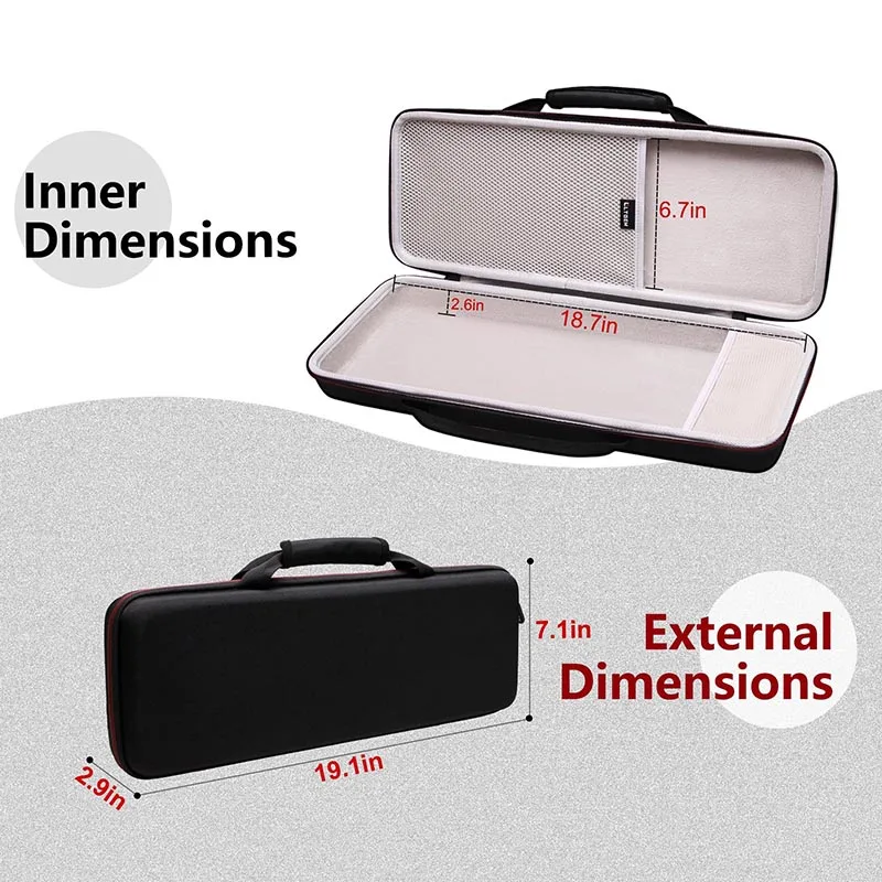 EVA-Hartschale für Logitech G715 kabellose mechanische Gaming-Tastatur, schützende Tragetasche