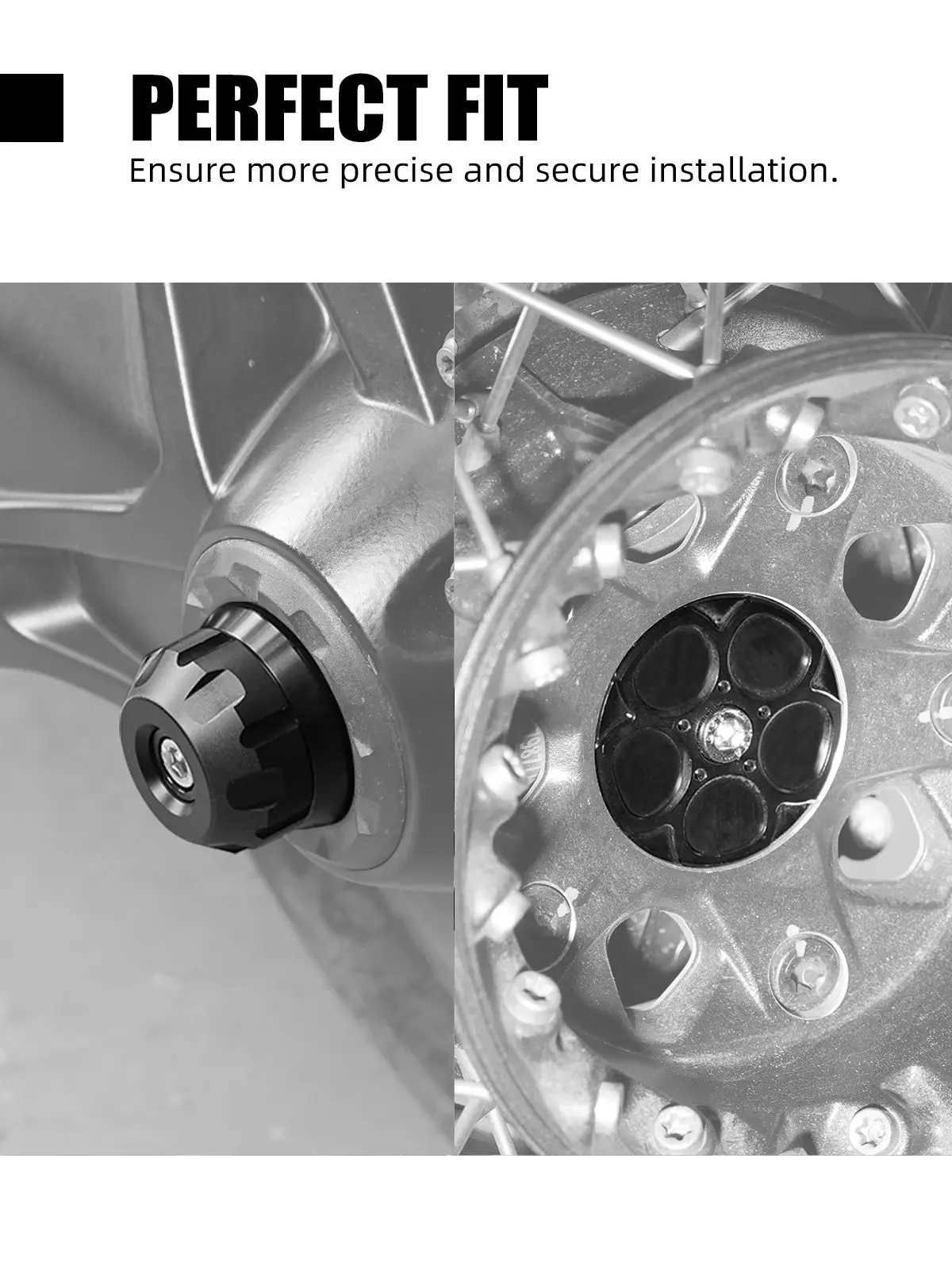 NICECNC pour BMW R1250GS Adventure R 1250 GS GSA 2019-2024 Protection de roue de fourche d'essieu arrière Protection contre les chutes