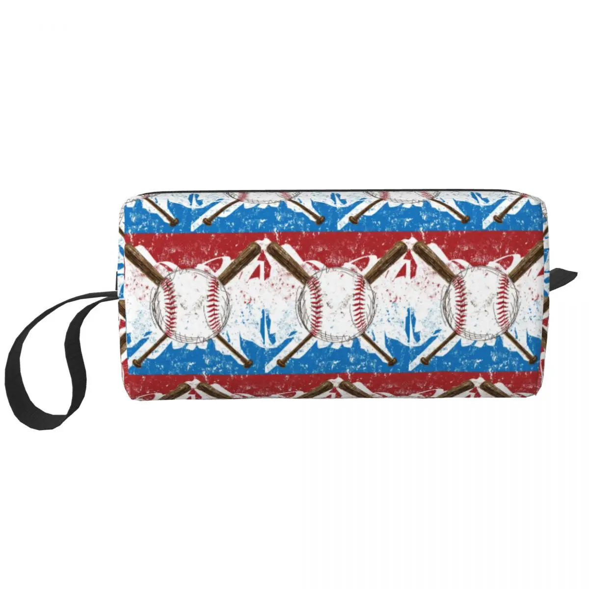 Cute Abstract Baseball Flag Travel Toiletry Bag Women Makeup Cosmetic Organizer Beauty Storage Dopp Kit