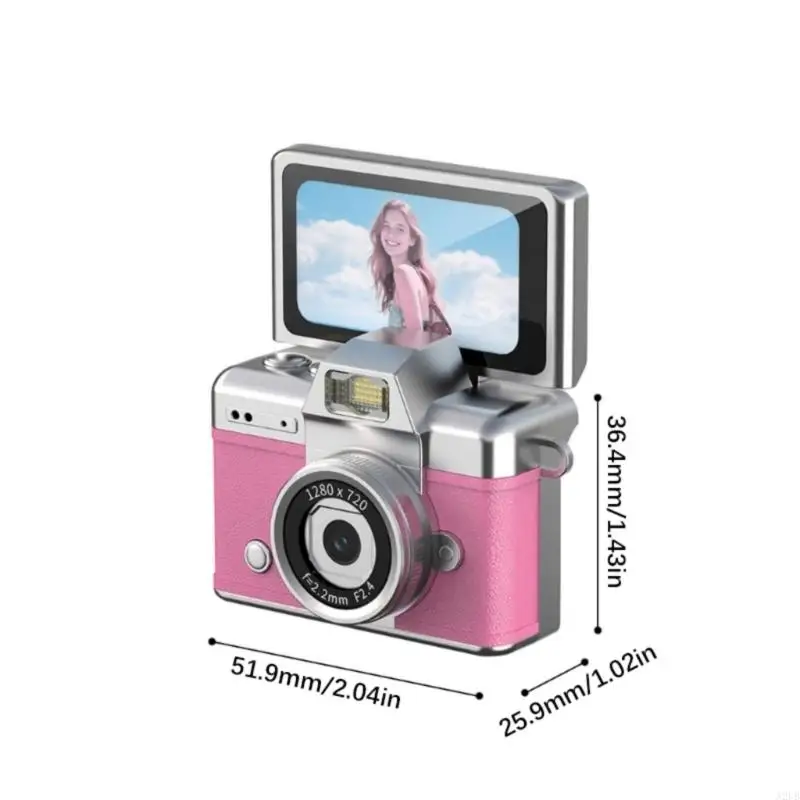 Mini พวงกุญแจแบบพกพาดิจิตอลกล้อง 32GB สีชมพู 1080P วิดีโอแฟลชแบตเตอรี่ชาร์จอะแดปเตอร์ OTG A2UB