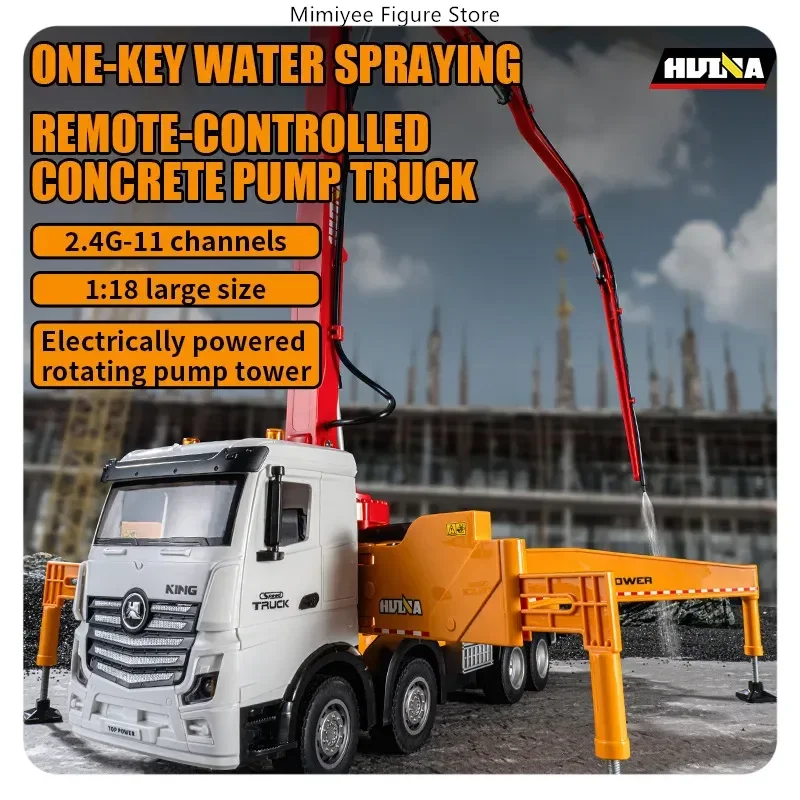 Huina 1381 1:18 Alloy Electric Remote Control Engineering Vehicle Toy 11 Channel Cement Transport Truck with Sound and Light Eff