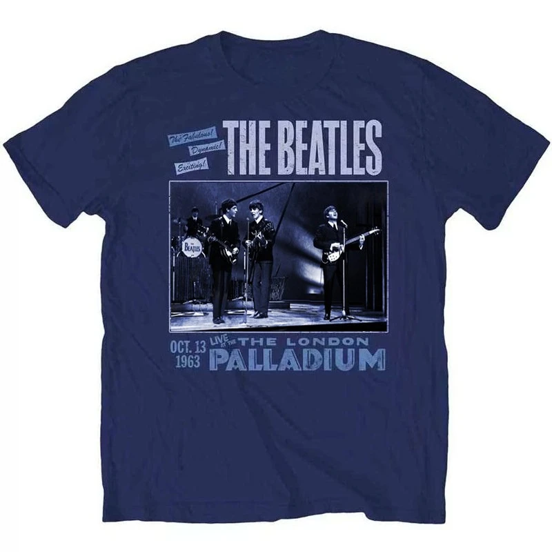 1963 The Beatles London Pallas Theatre Band Casual T-Shirt Men's and Women's Luxury Band Brand Top