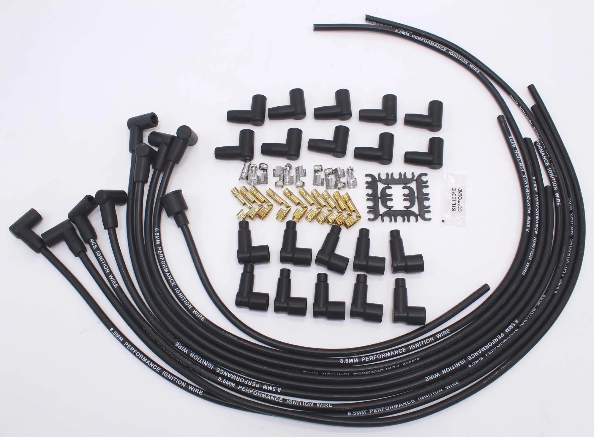 VA1715 4041K 8mm Super Stock Spark Plug Wire Set Universal with Black  Core Condition New -HDF