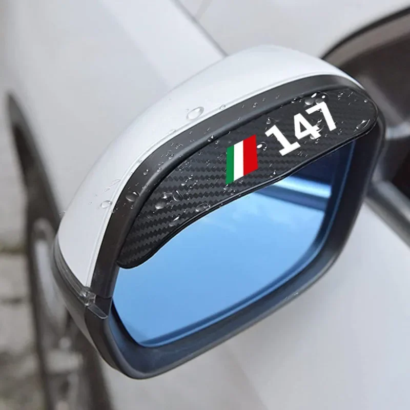 Car Rearview Mirror Rain Eyebrow Visor Carbon Fiber Car Rearview Side for Alfa Romeo Giulia STELVIO Giulietta 156 159 147 MITO
