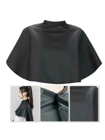 Black Short Square Waterproof Hairdressing Cape – Professional Salon Barber Hair Cutting Wrap & Dyeing Tool