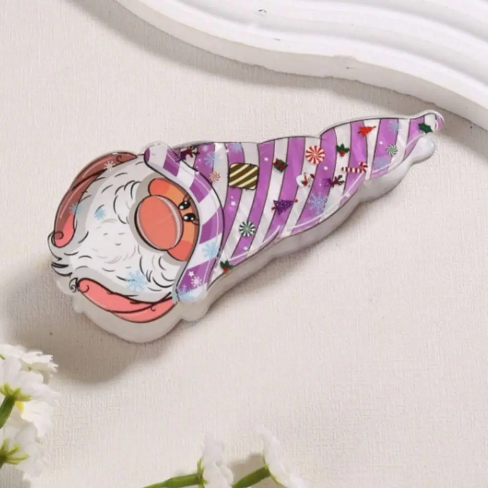 Creative Elk Christmas Hair Claw Cartoon Snowman Acetate Shark Clip Acetic Acid Cute Xmas Grab Clip Female