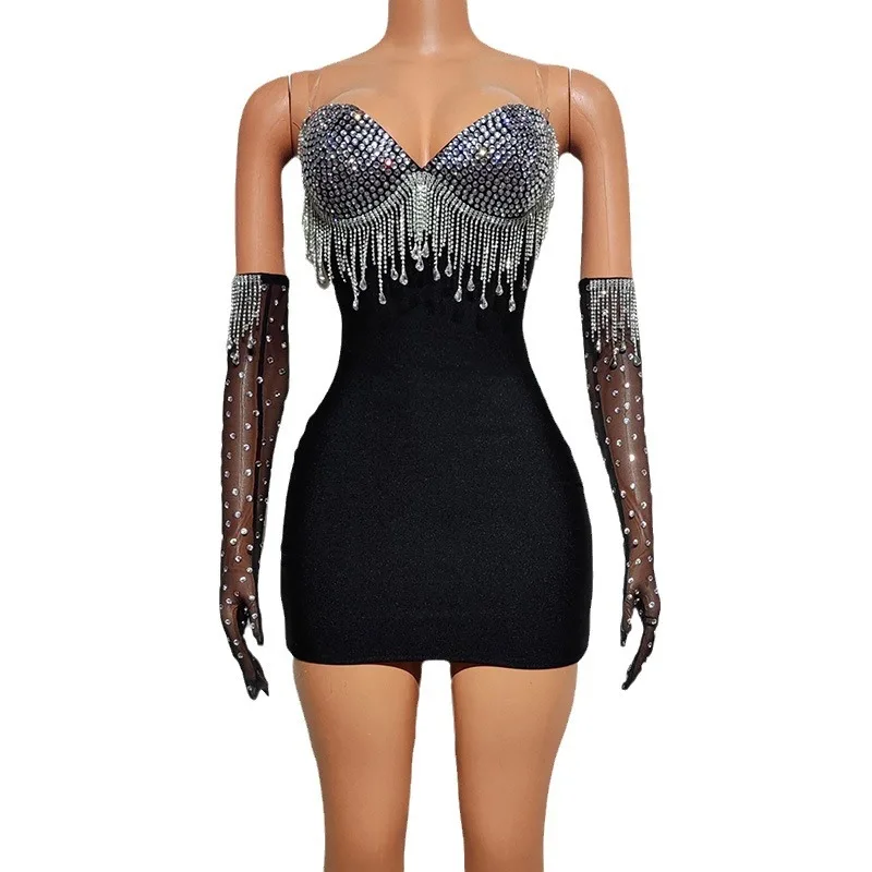 Costume Nightclub Bar Fringed Slim Fit Dress Banquet Birthday Party Prom Evening Vestido De Fiesta Graduación Abendkleider Luxus