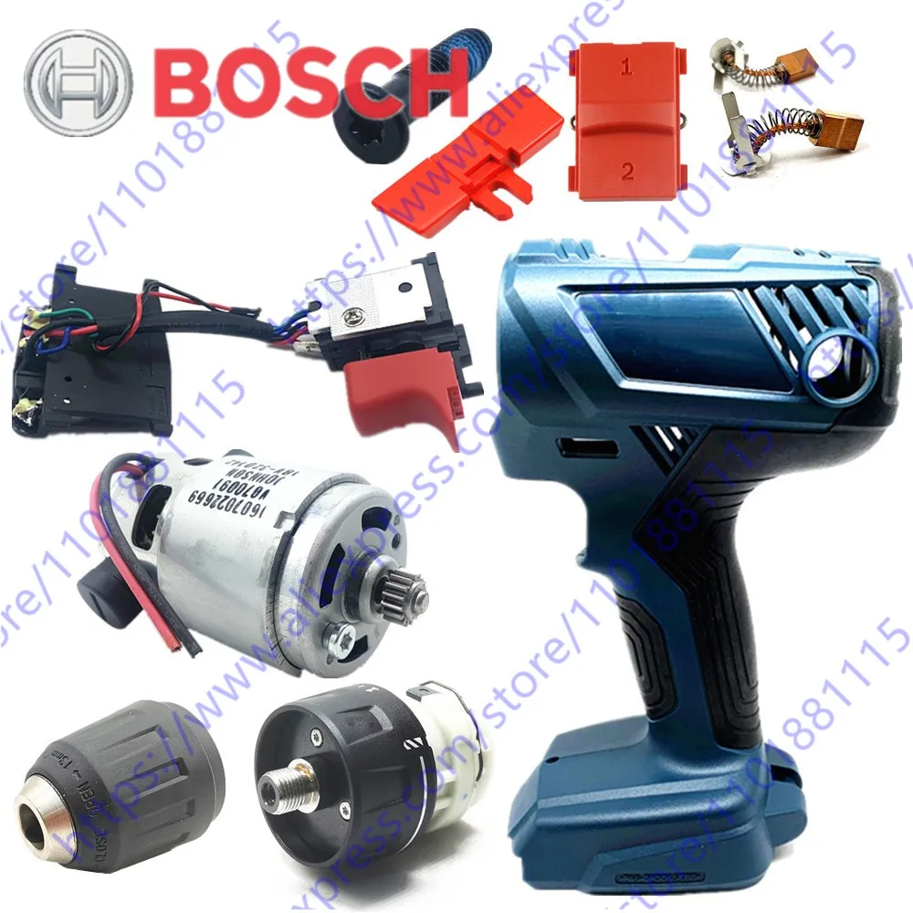 Bosch-destornillador eléctrico de 18V, motor de GSR180-LI, caja de cambios, interruptor de portabrocas, carcasa de cepillo de carbono, palanca de cambios, accesorios para herramientas de paleta
