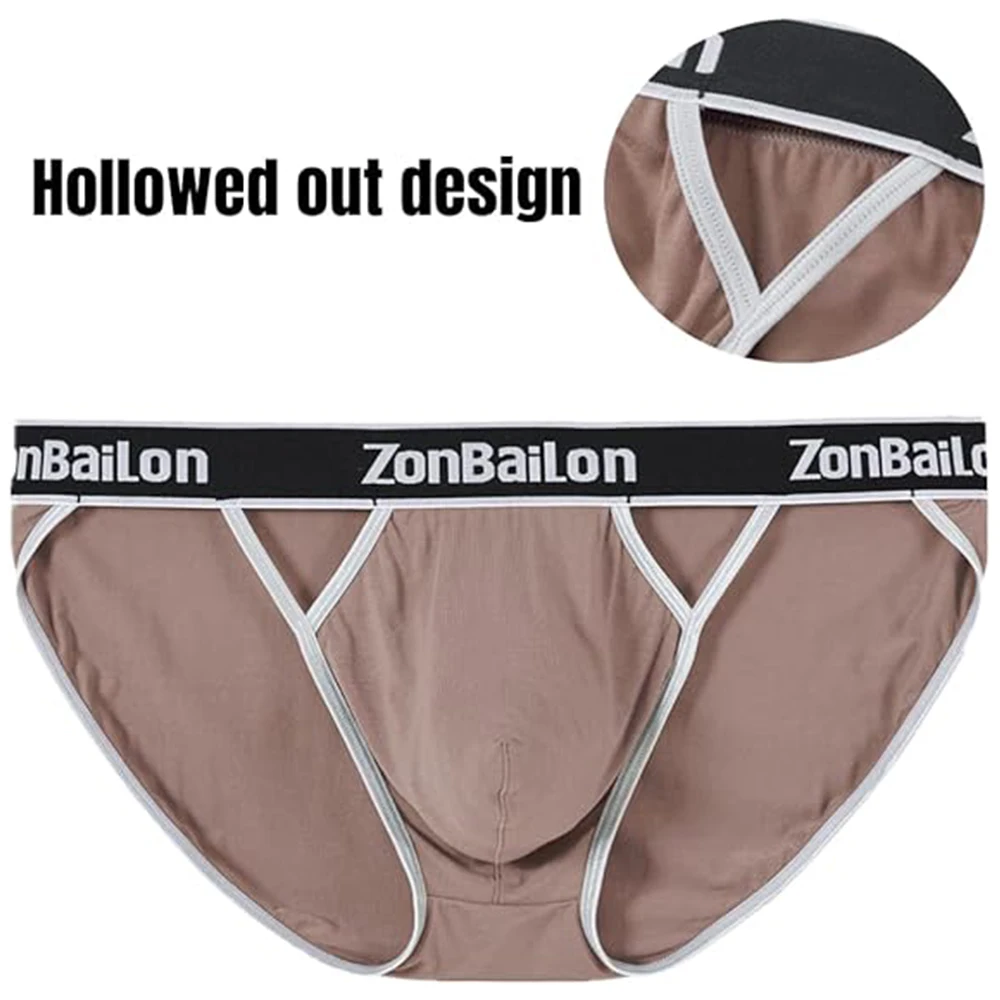 Zonbailon Mens Sexy Front Opening Fly Access Briefs Low Rise Bulge Enhancing Pouch Bamboo Viscose Underwear M L XL 2XL 3XL Pack