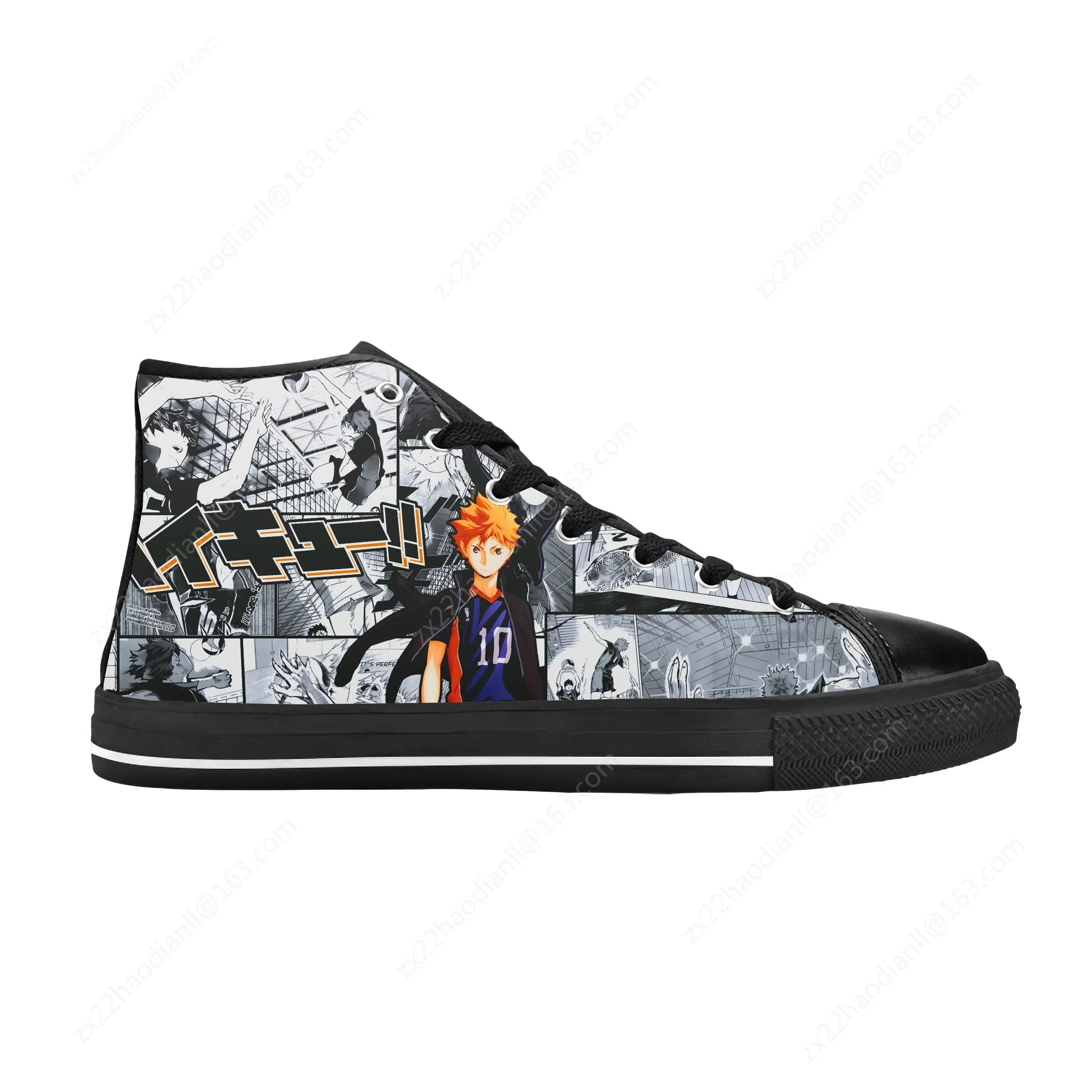 Japanese Anime Manga Cartoon Haikyuu Hinata Shoyo Casual Cloth Shoes High Top Comfortable Breathable 3D Print Men Women Sneakers