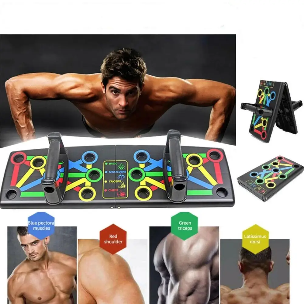 

1PCS Foldable 9 in 1 Push Up Board With Instruction Body Building Push-up Stands Fitness Exercise Tools For GYM Body Training