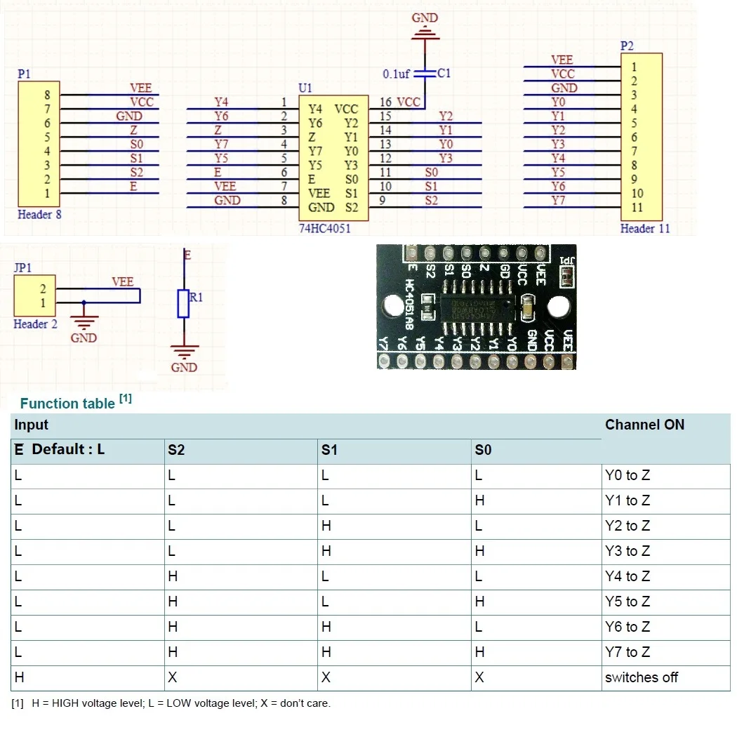 

8-Channel Analog Logic Acquisition Multiplexer/Demultiplexer Switch Module 74HC4051 Board for Arduino Breadboard