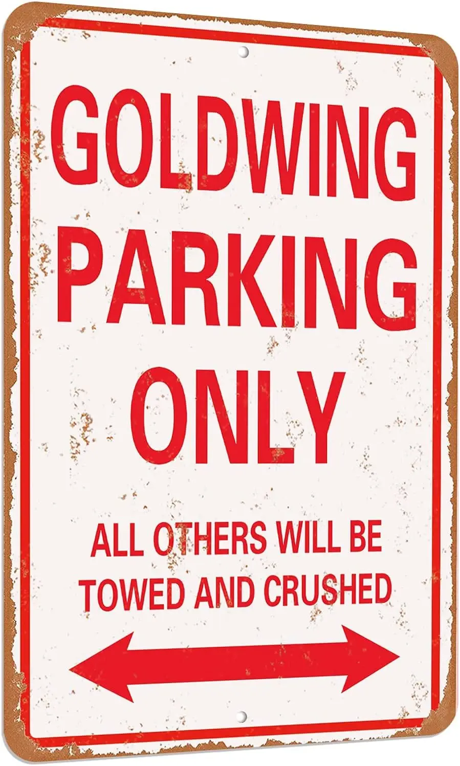 Daxionry Goldwing Parking فقط مظهر عتيق، علامة قصدير ذهنية مضحكة من الألومنيوم