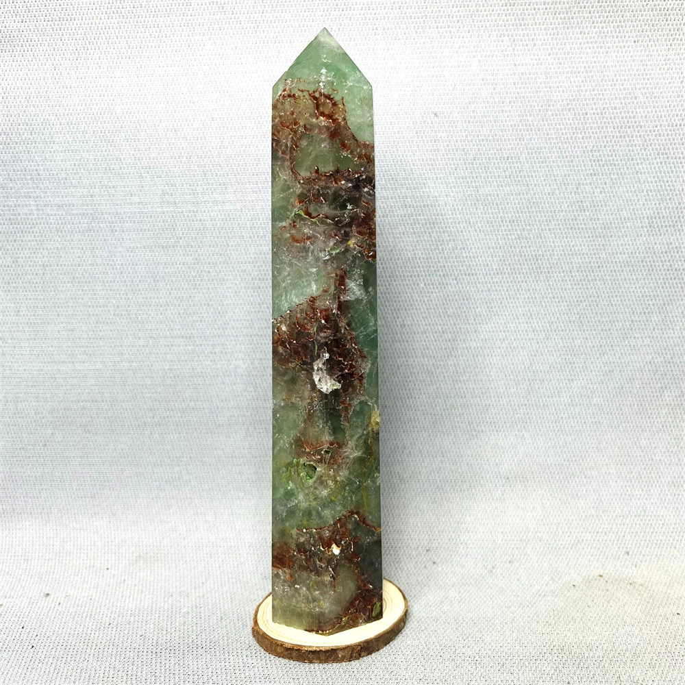 Natural Red Mica Fluorite Tower Obelisk Room Spiritual Decoration Gift Crystal with Stone Healing Witchcraft altar Prayer