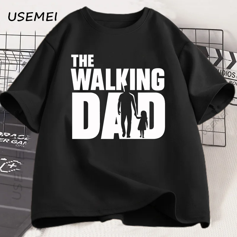 The Walking Dad Funny T-Shirt Funny Father and Daughter Matching Tee Shirt Cool Dad Graphic T Shirts Best Father's Day Clothes