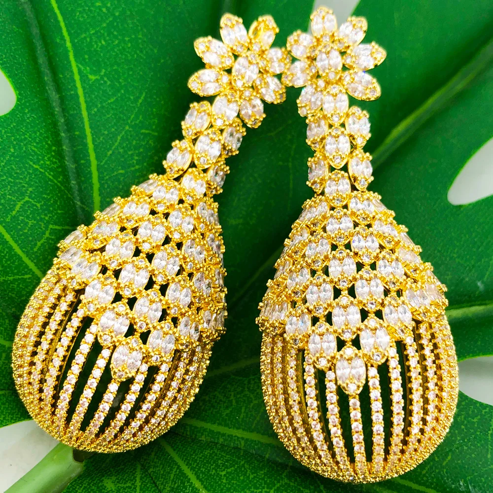 

Missvikki Dubai Bridal Earrings 61MM Long Jewelry NEW Original Luxury Multicolor Drop Earrings For Women Wedding Cubic Zirconia