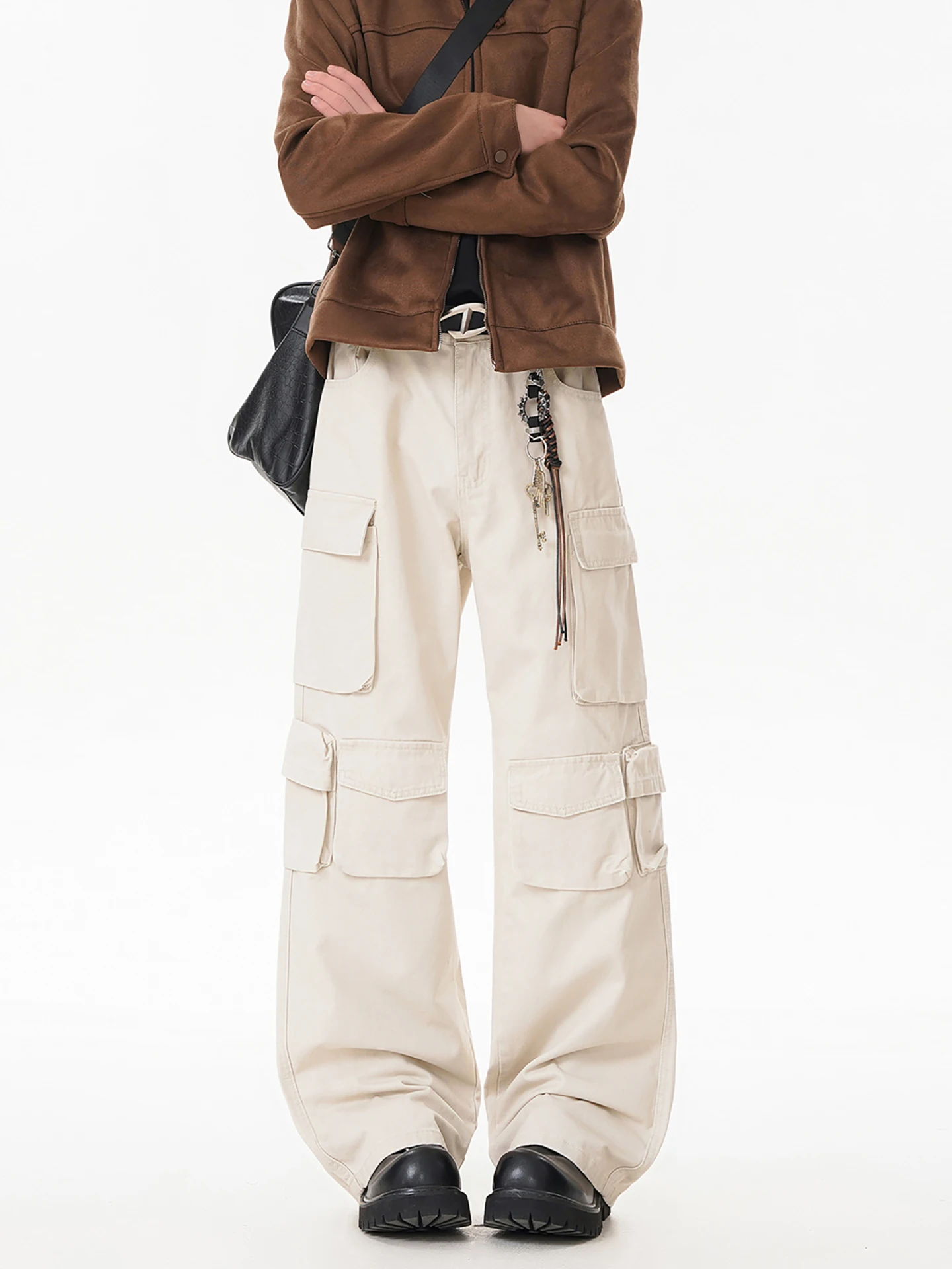 

Брюки Boyue American Workwear: широкие, свободные, с высокой талией, в стиле ретро, унисекс, модные, длинные