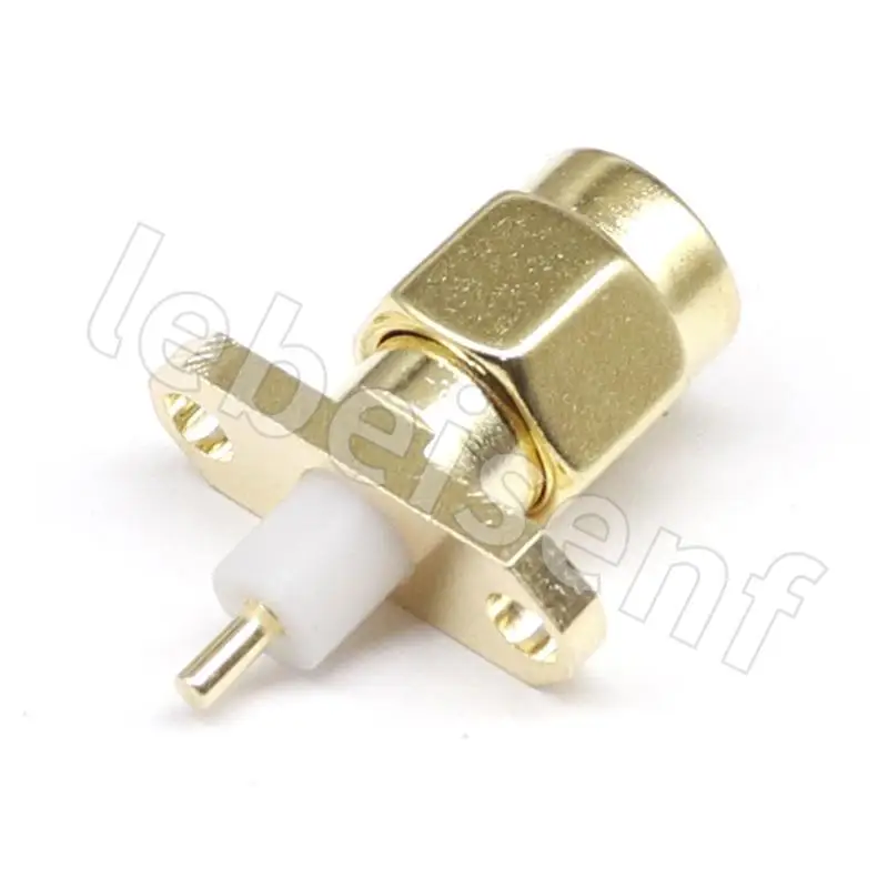 RF connector SMA-JF two-hole rhombus fixed flange male seat SMA male header inner screw inner pin