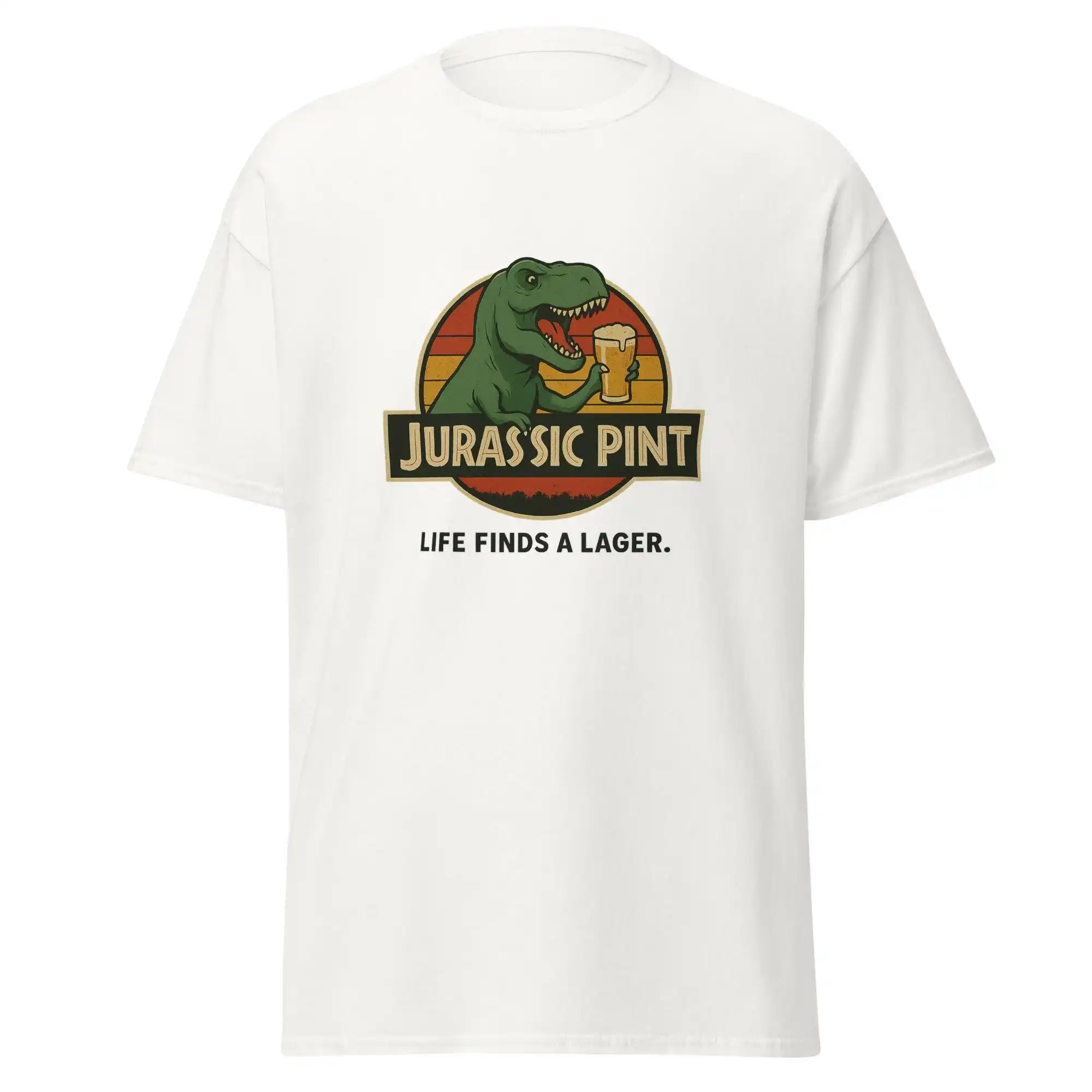 

Jurassic Beer Graphic Printing Summer Luxury Brand Cotton Men's and Women's T-Shirts Short Sleeves Trendy Fashion Clothing
