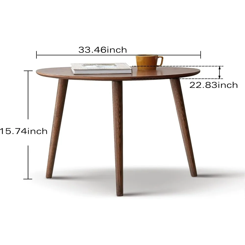 Small Oval Coffee Table, Mid Century Modern Coffee Table for Living Room, Minimalist Display Small Side End Table, Easy Assembly
