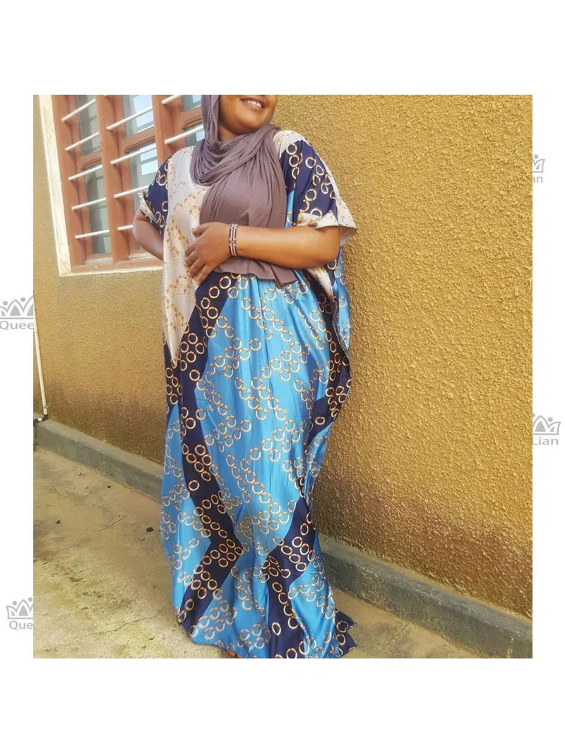 Free Size New Chiffon Super African Dashiki Traditional Party Dress with Scarf for Lady African Print Dresses