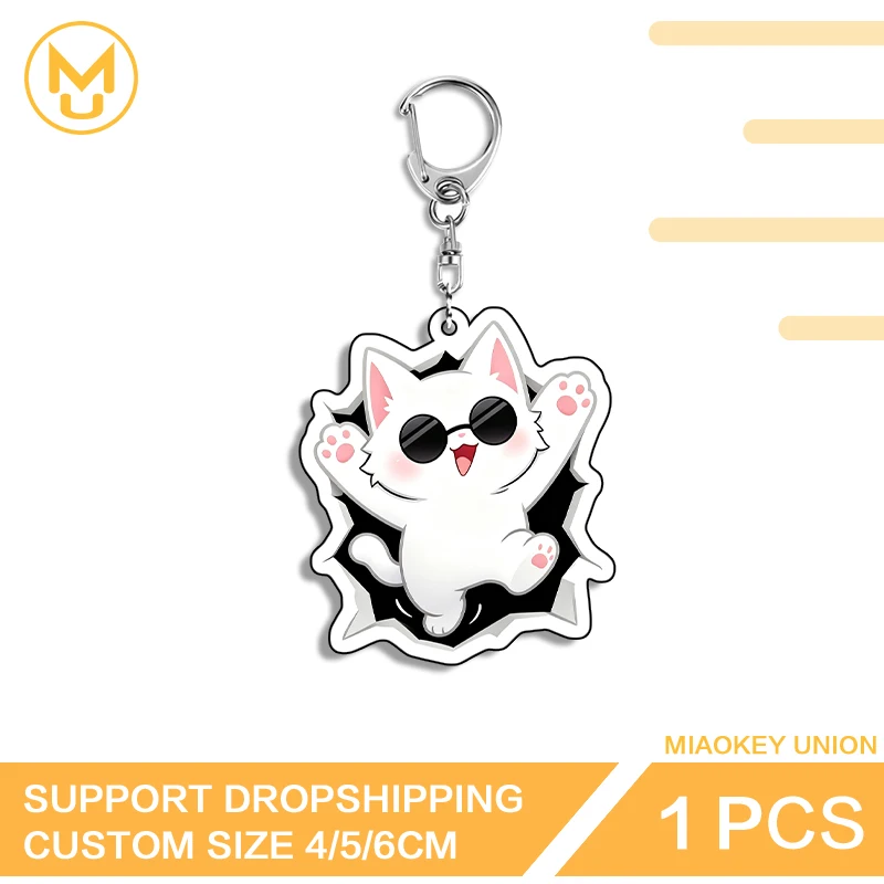 Gojo Satoru Key Chains Cool Sunglasses Cat Anime Character Peripherals Tear Keyholder Animelover Costumes Jewelry Collection