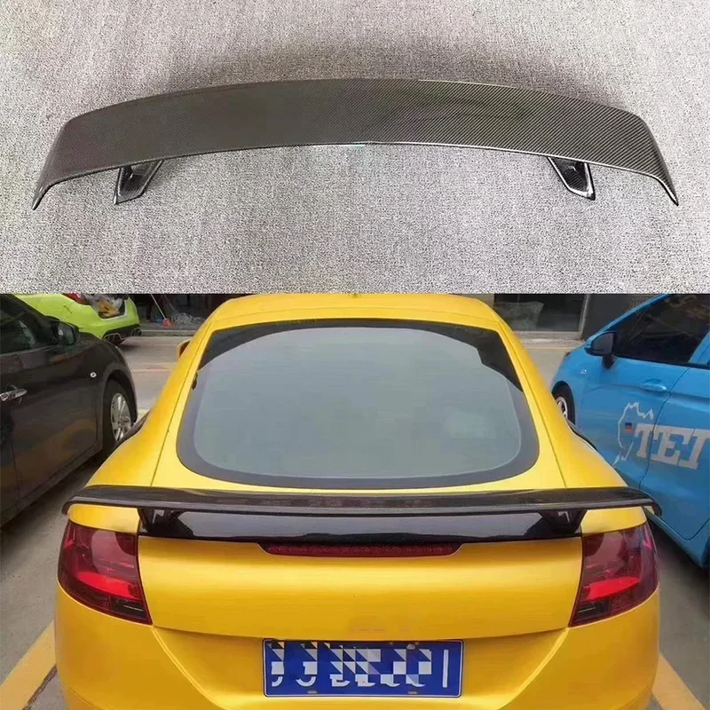 For Audi TT TTS TTRS Carbon Fiber Tail fins Rear Trunk Spoiler Guide Wing Rear Wing Diverter Car Accessories Body Kit