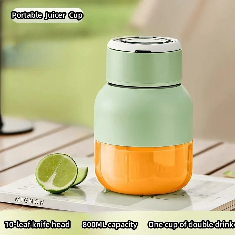 2024ใหม่มีดพับอเนกประสงค์แบบพกพา JUICER MINI สิบใบมีดฝาครอบหนึ่งใบเครื่องดื่มคู่ถ้วยน้ำผลไม้แบบพกพาไร้สาย