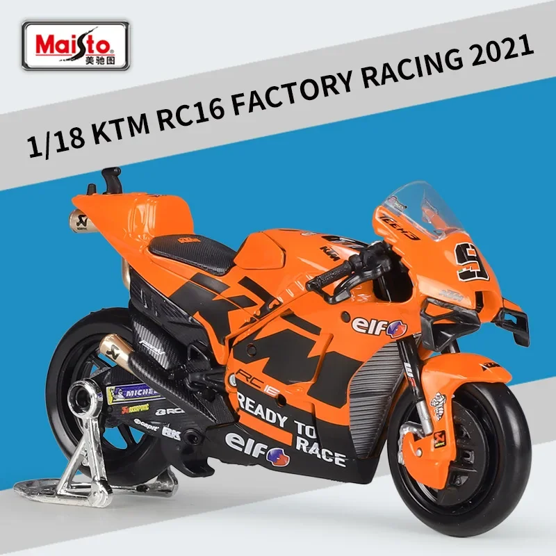 

Maisto 1:18 Moto Gp Ktm Team Rc16 Factory Racing Car Simulation Alloy Motorcycle Model Finished Toy Accessories